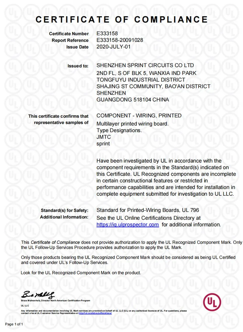 SprintPCB&nbsp;: leader parmi les fabricants de circuits imprimés certifiés UL