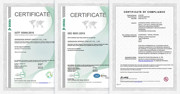 Certification PCB